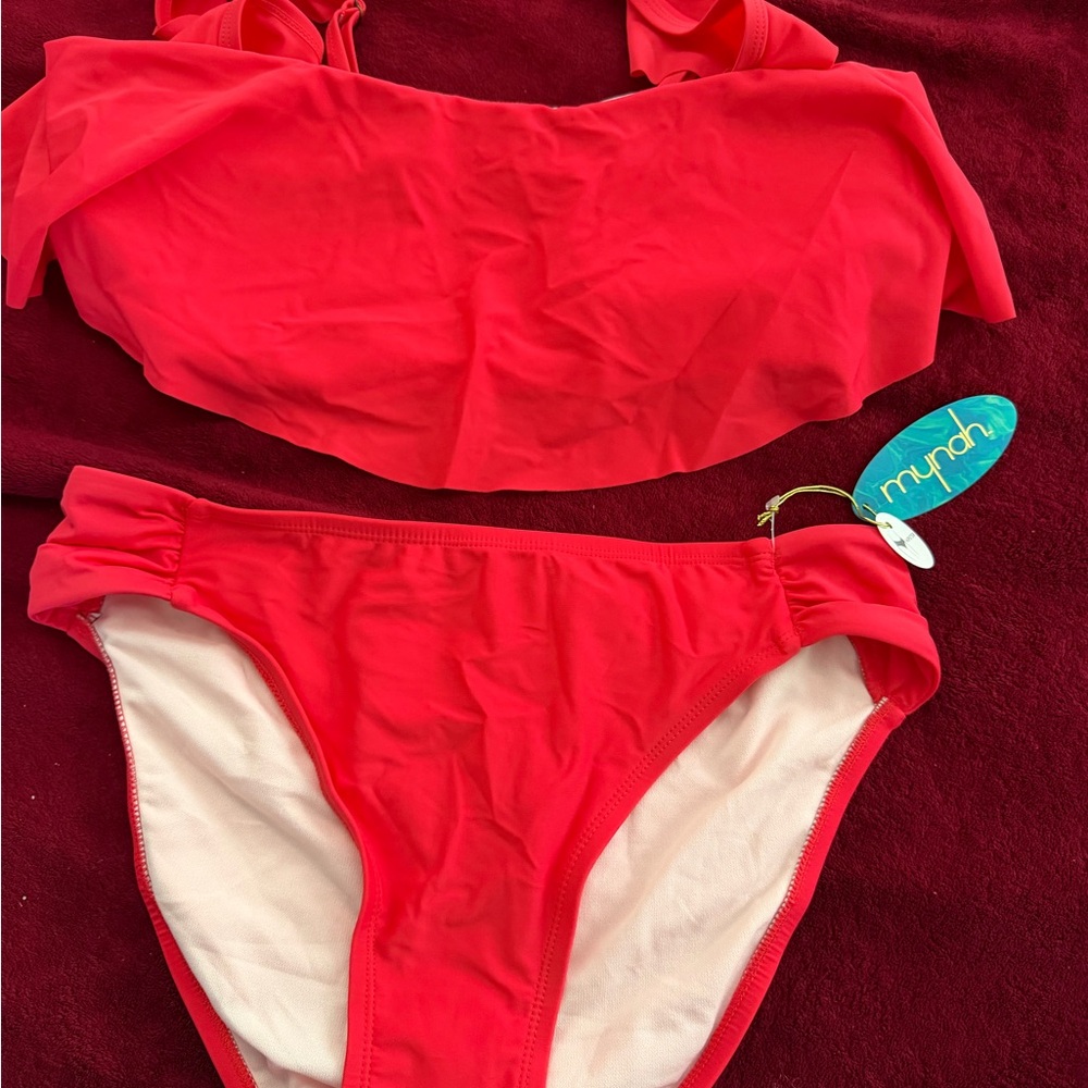 Kids Bright Red Two-Piece Swimsuit by mynch